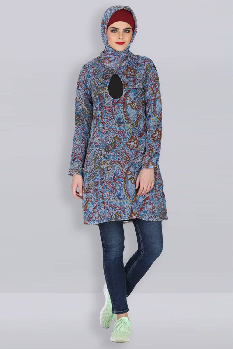 SEHER BLUE CHIFFON TUNIC