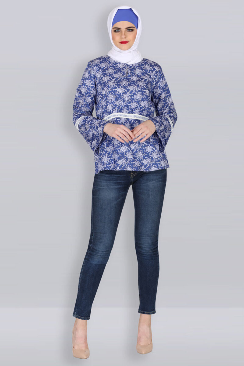 FLORAL OCEAN PRINTED MODEST TUNIC