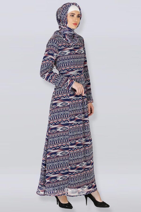 aztec-print-chiffon-pleated-designer-eid-abaya-dress