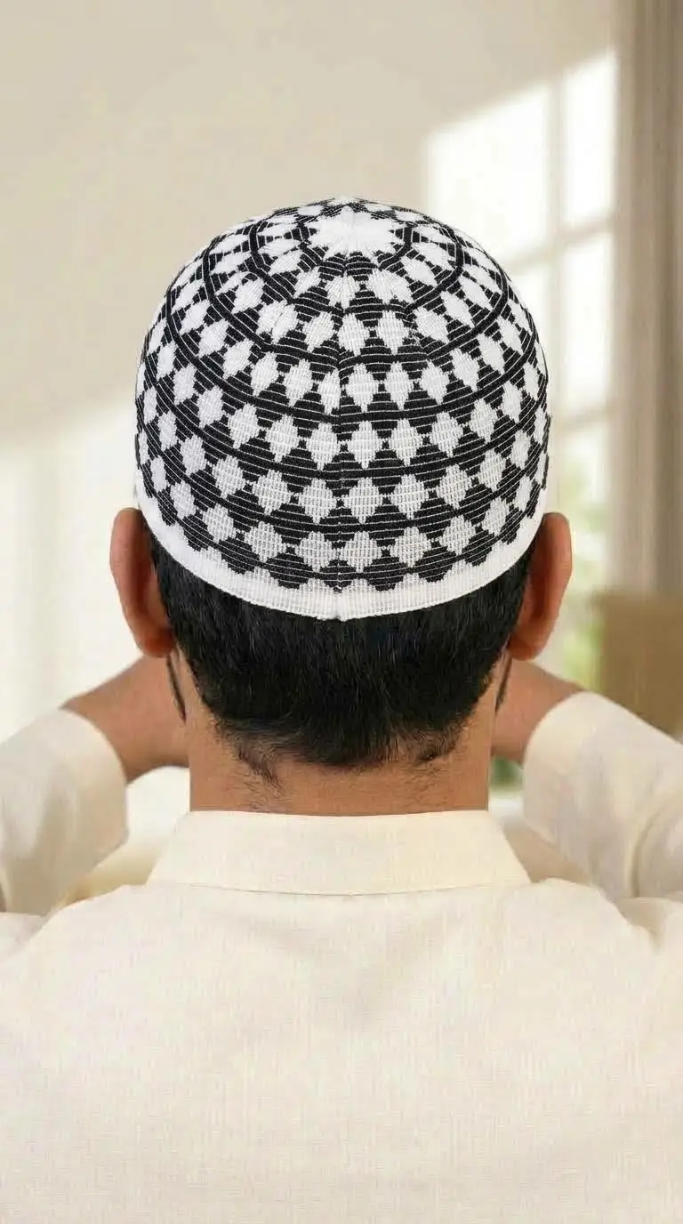 NAMAAZ WHITE PRAYER KUFI - Image 4