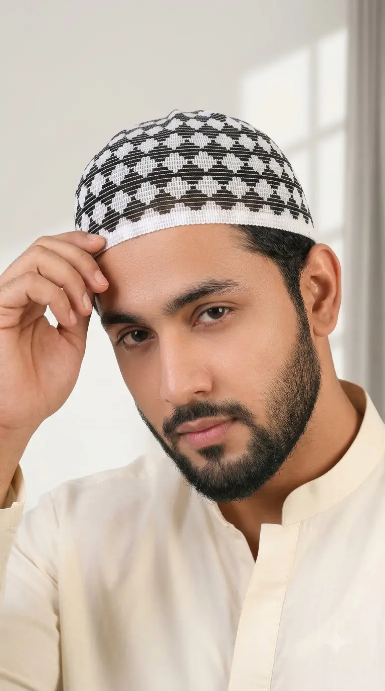 NAMAAZ WHITE PRAYER KUFI - Image 3