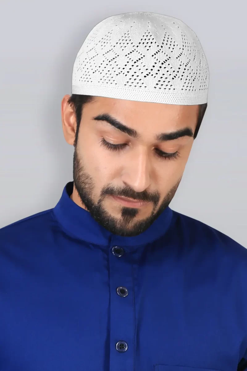 Jumaah White Prayer Kufi Cap