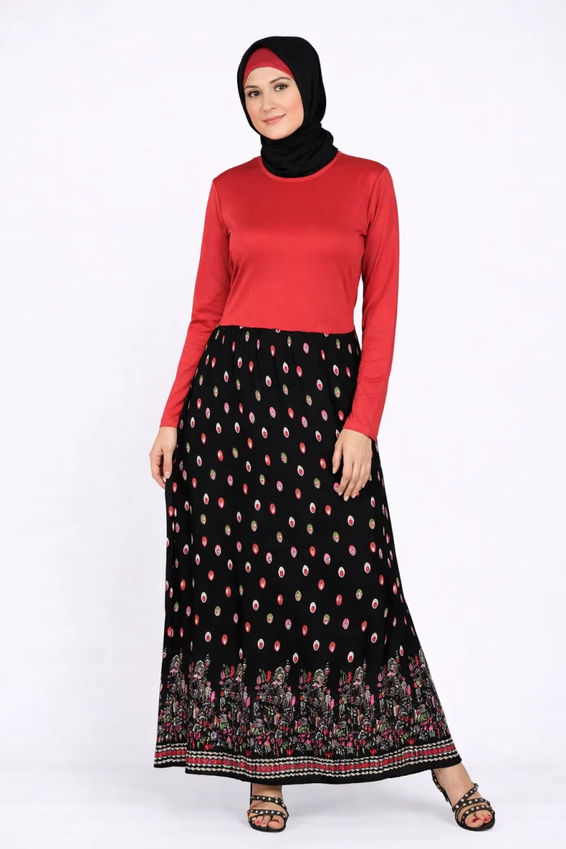 WRINKLED SKIRT PINK ABAYA