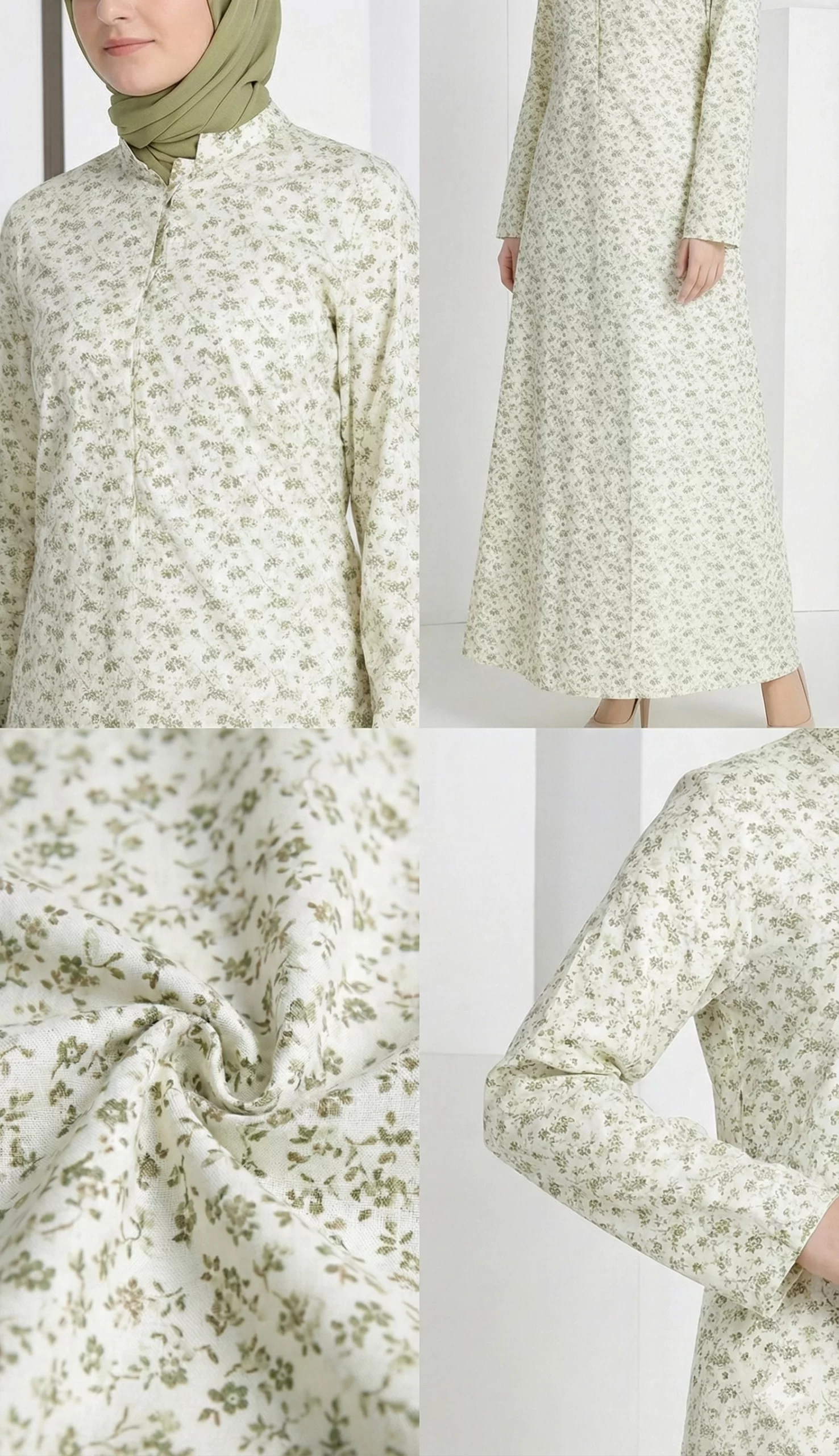 Aaminah Cotton Print Abaya - Image 3