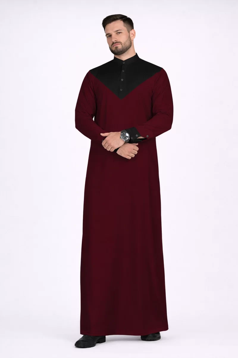 Abdullah Men’s Ramadan Eid Thobe in Purple Black