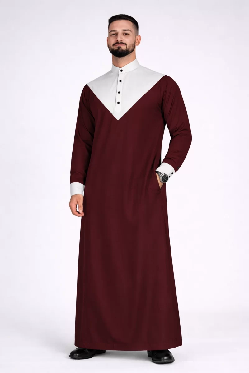 Abdullah Men’s Ramadan Eid Thobe -Purple White