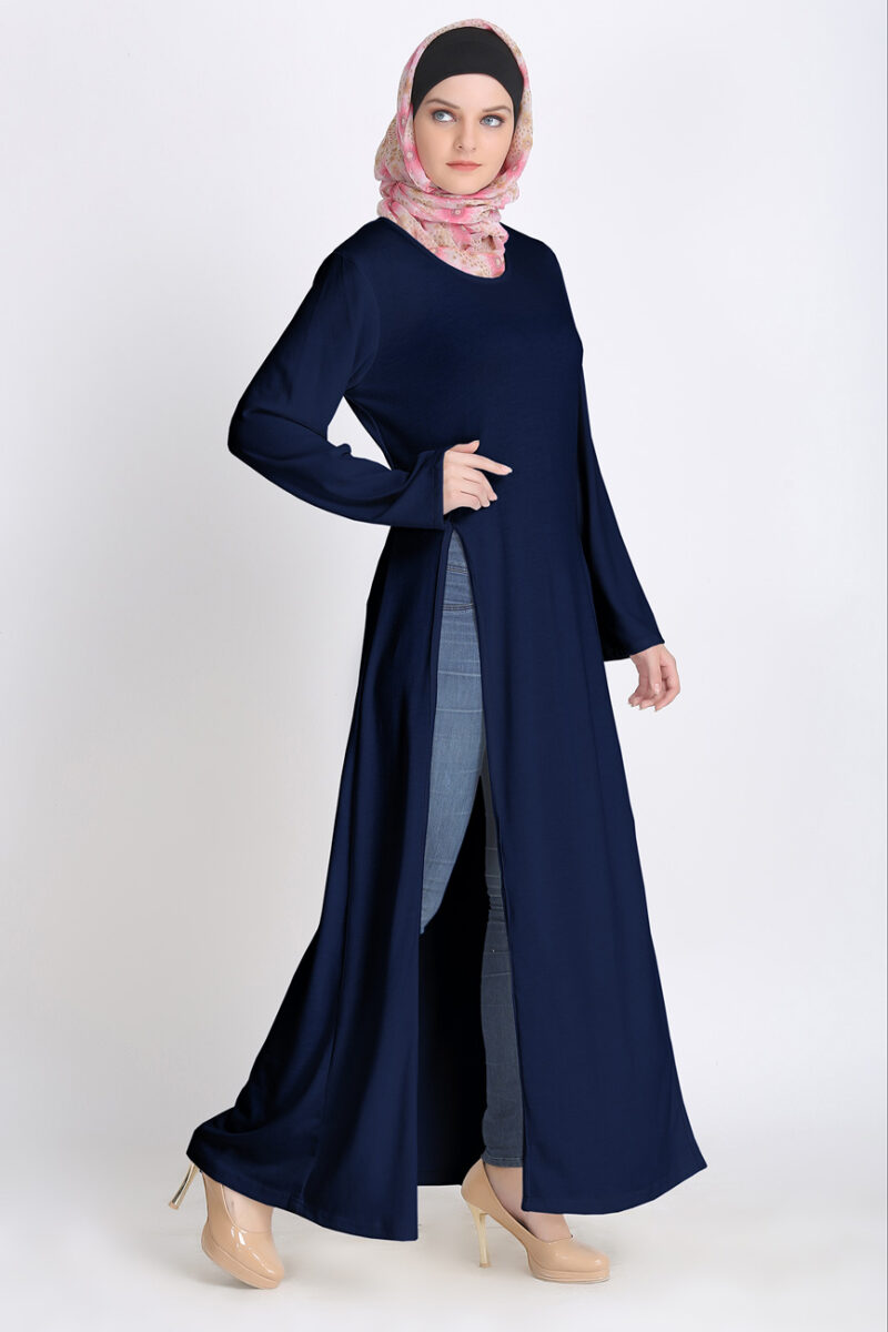 egyptian-bi-slit-shrill-abaya-prusssian-blue