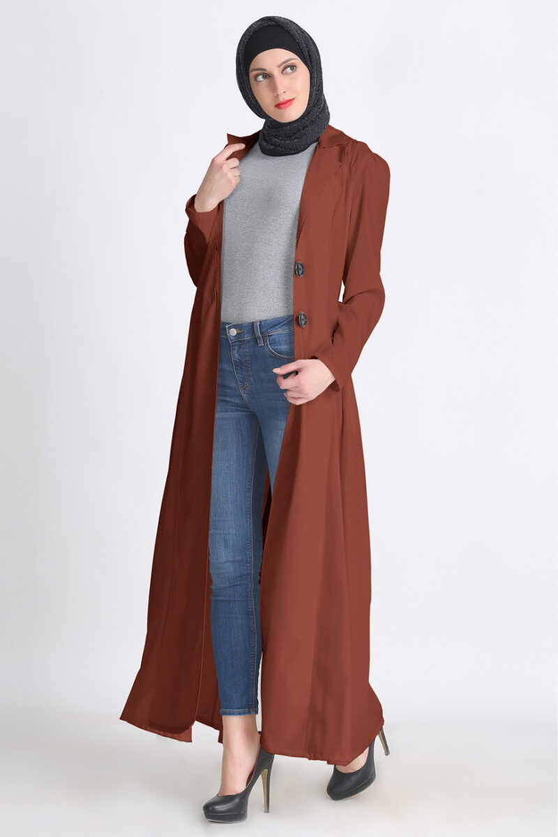 Arabic Party Wear Tan Trench Coat