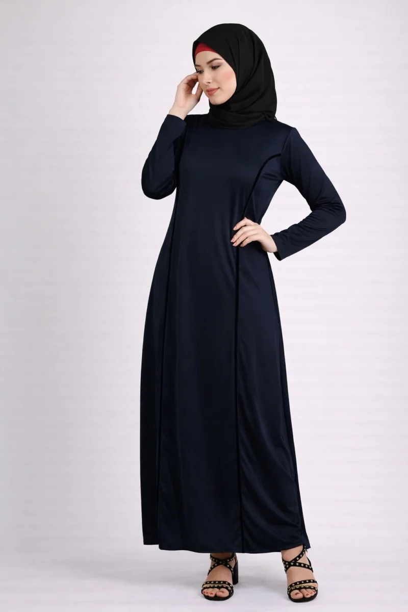 BUTTERFLY KNIT ABAYA- NAVY BLUE