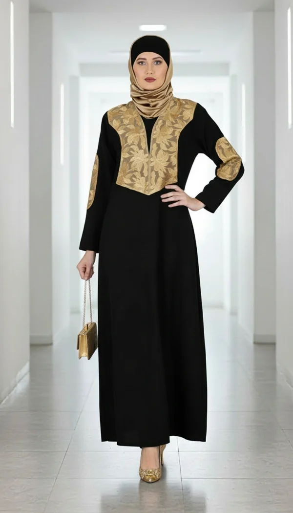Black Zari Work Ramadan Abaya Dress
