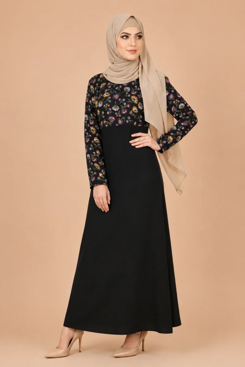 Black Zipper Jamun Abaya