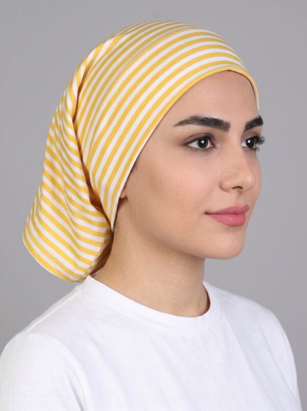 Bonnet Cap yellow Striped