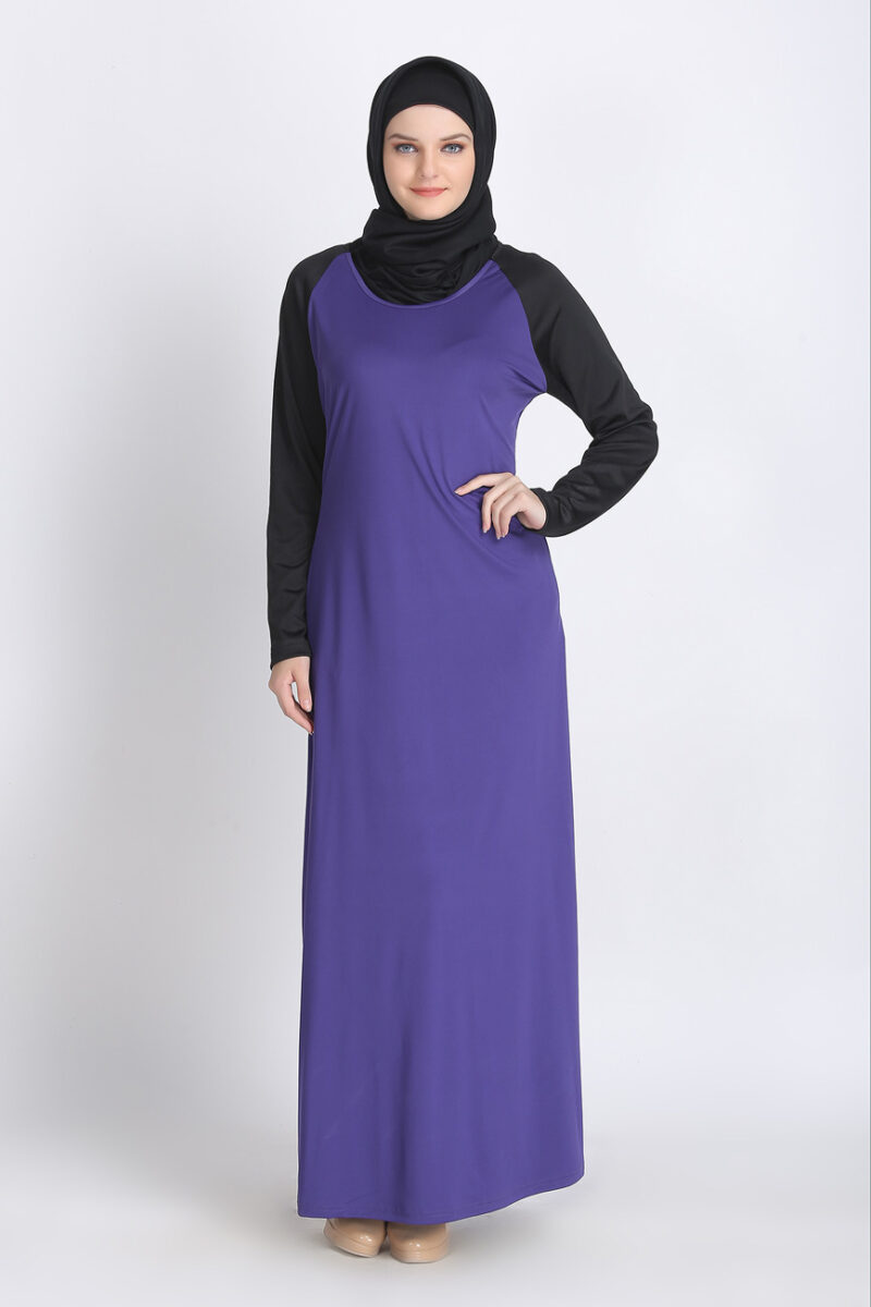 Elegant Trendy Purple Black Duo Abaya