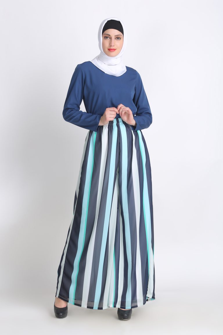 Relaxed Waist Palazzo Pants : Striped