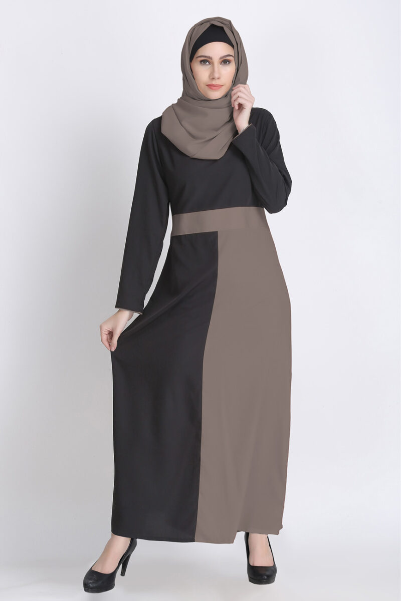 Fancy Designer Grey Black Abaya