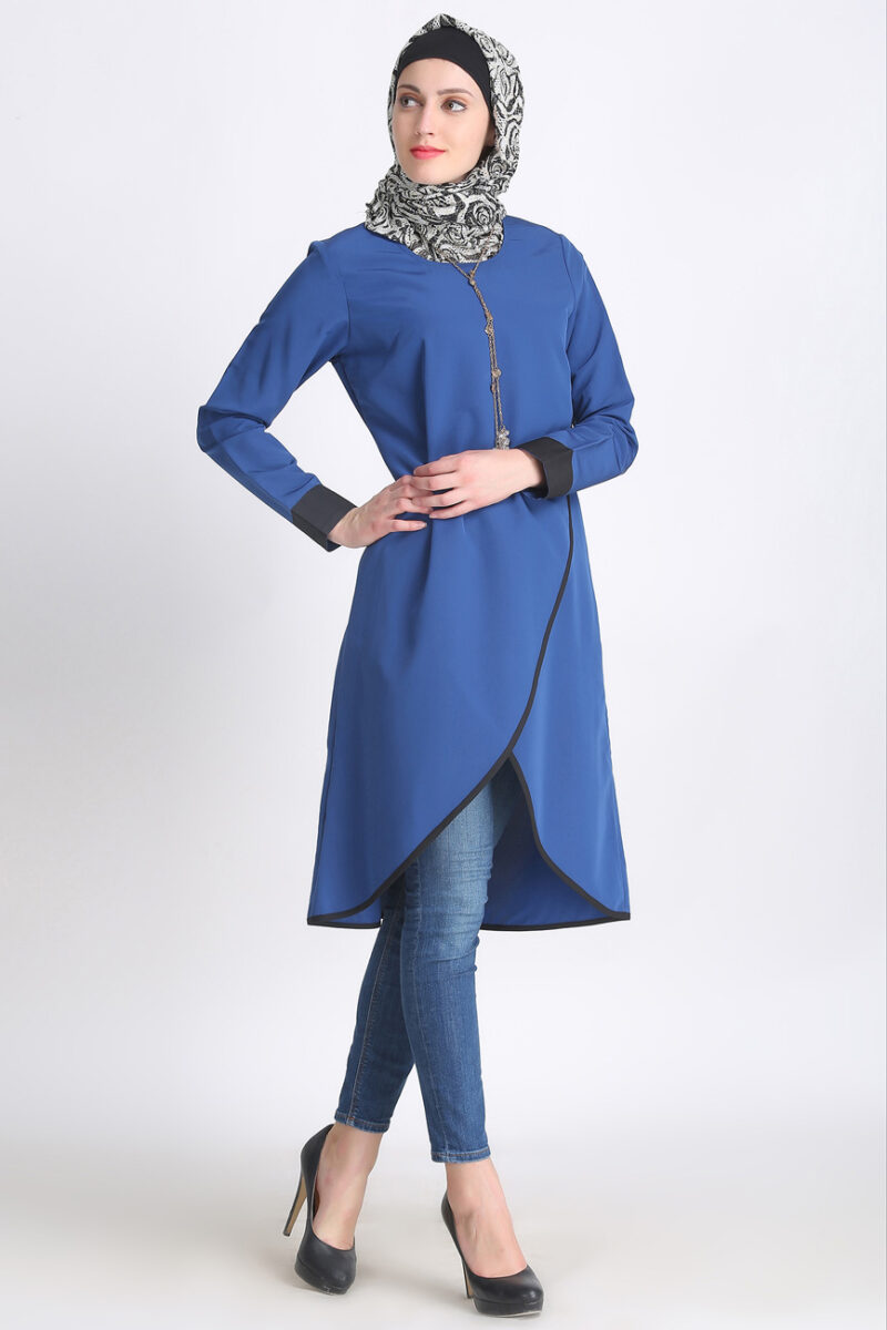 Modest Tulip Tunic Electric Blue