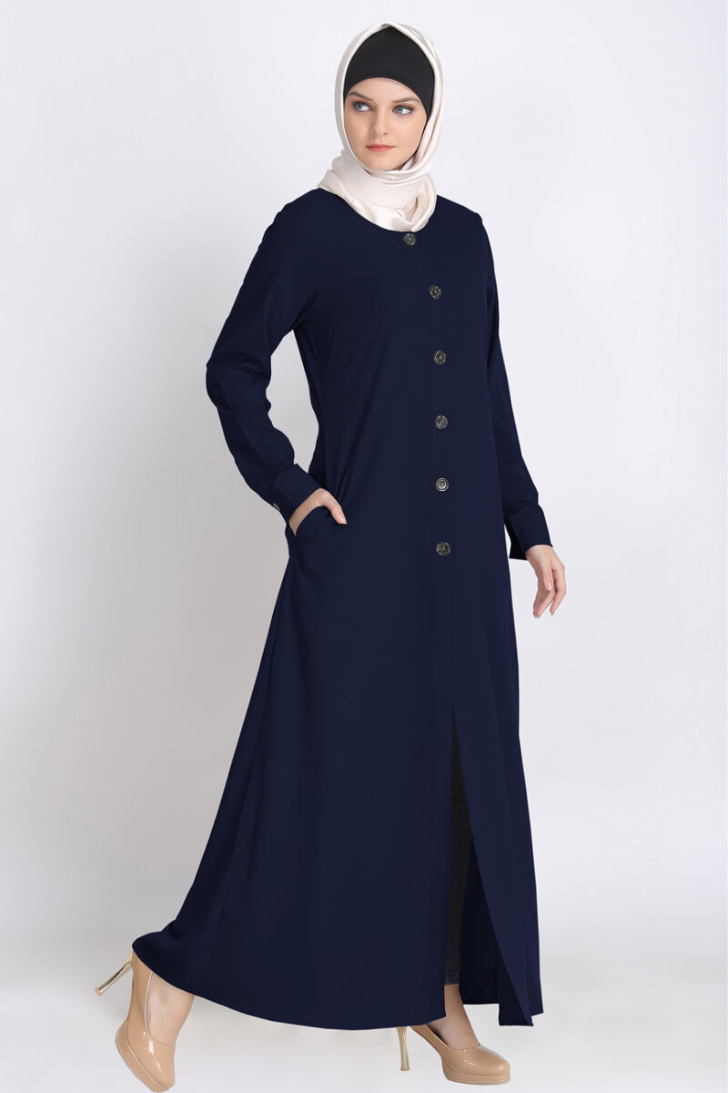 Fashionable Muslim Women Blue Abaya