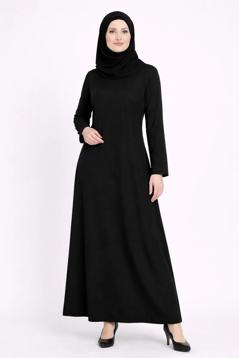 Fatima Black Cotton Abaya