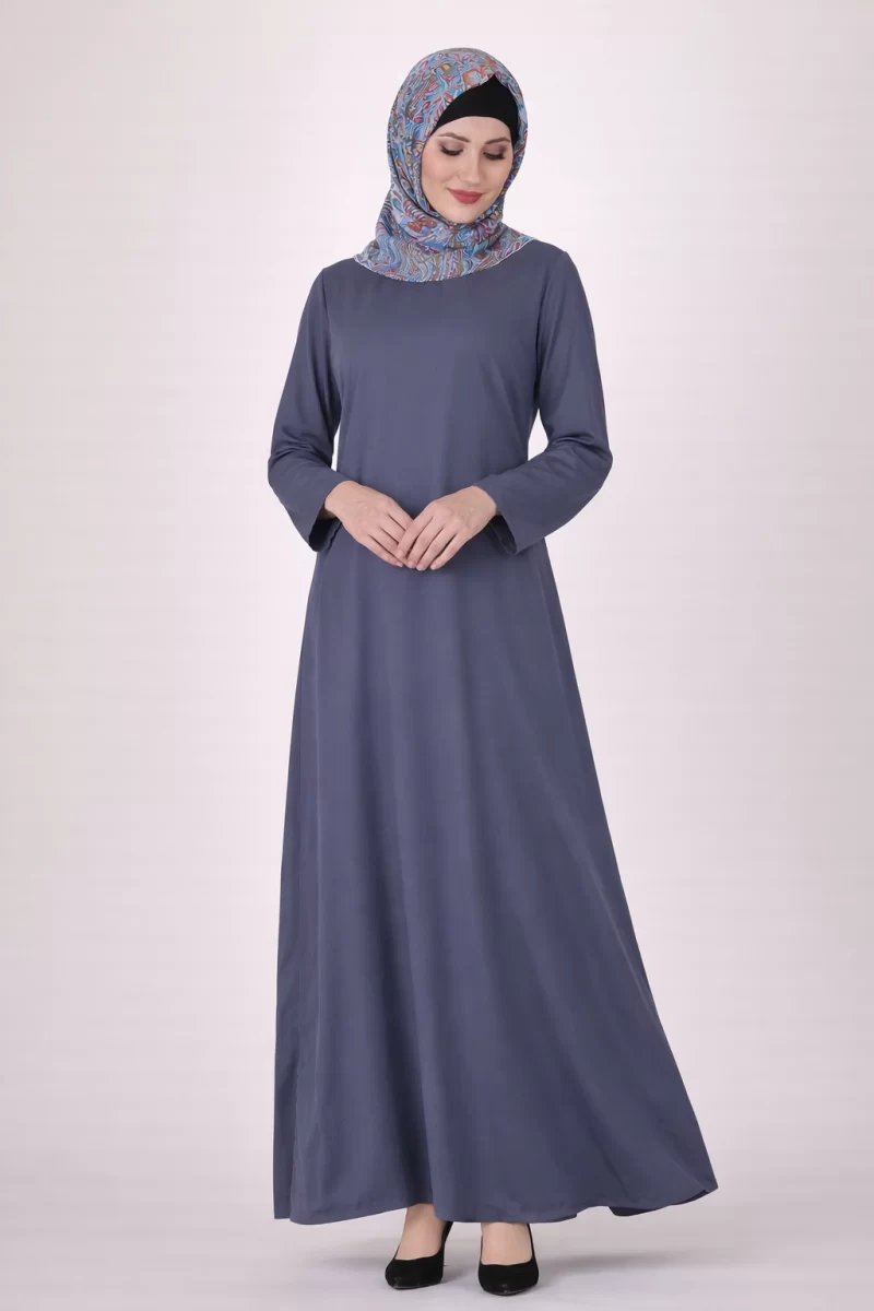 Fatima Porpoise Grey Cotton Abaya