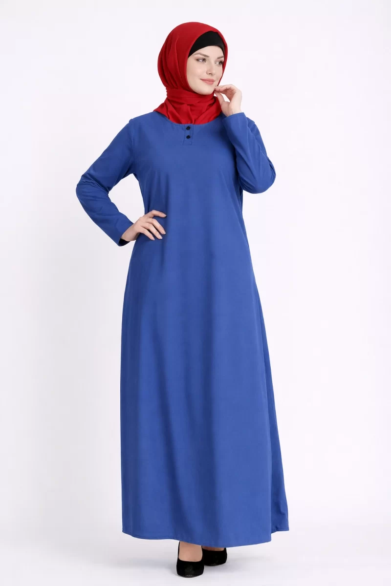 Front Button Casual Blue Abaya