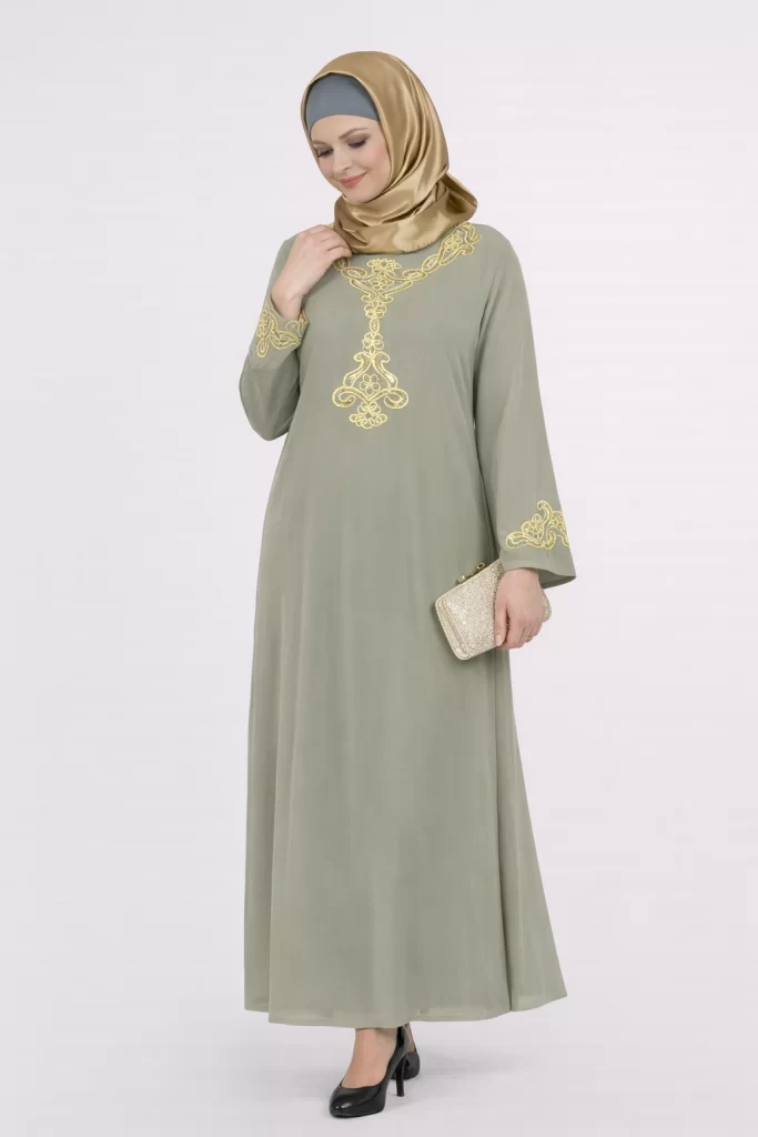 Grey Gulshan Eid Sequence Butterfly Abaya