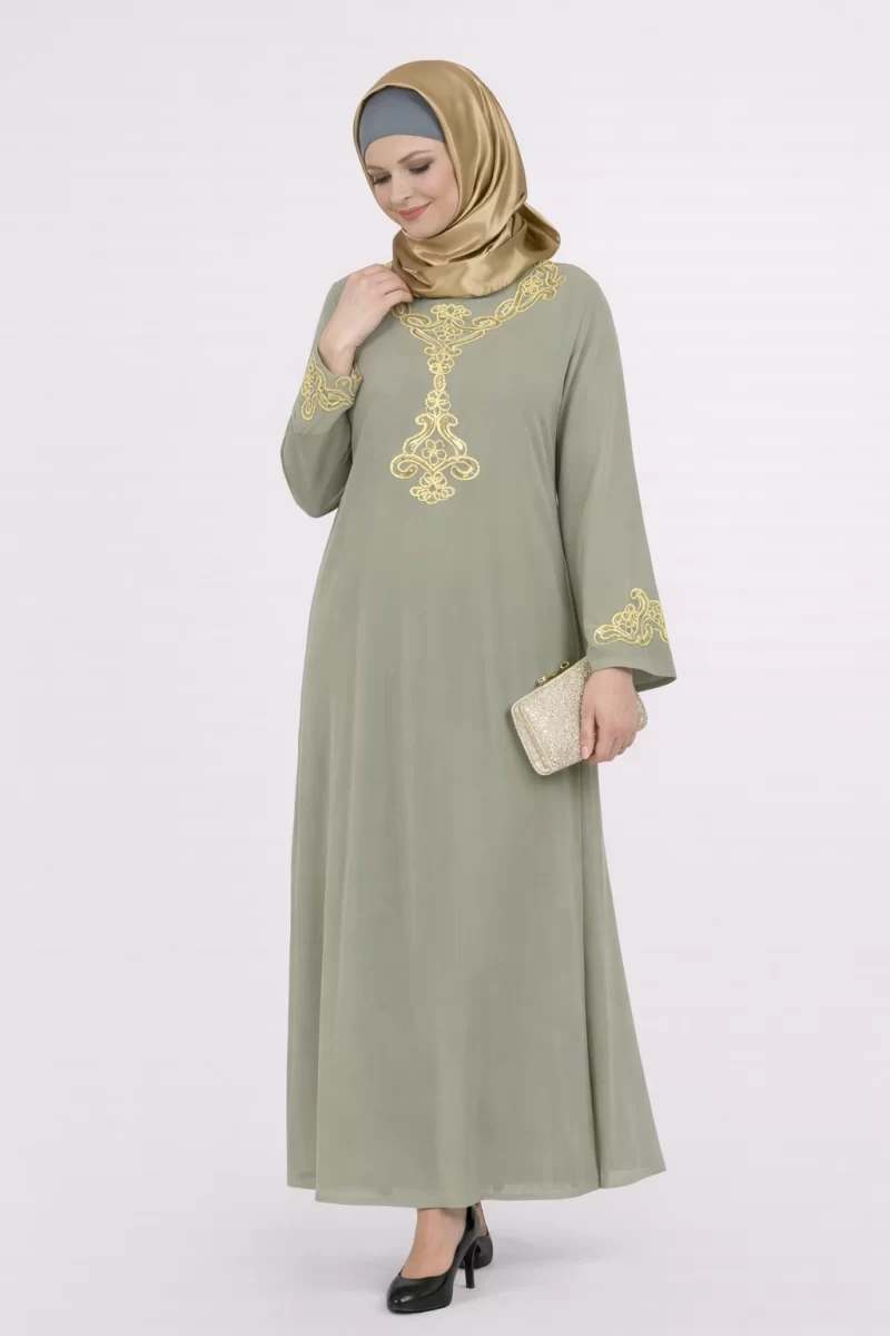 Grey Gulshan Eid Sequence Butterfly Abaya