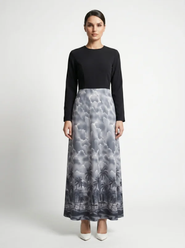 Modest Arabian Grey Fall Abaya