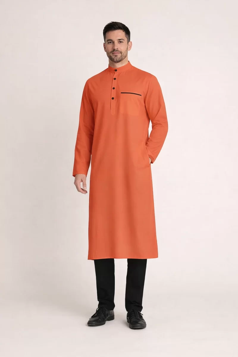 Naseem Mens Ramadan Kurta Tangerine