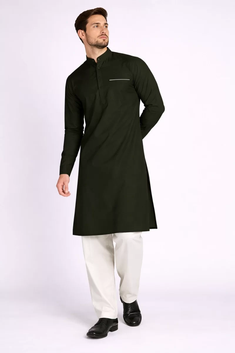 Naseem Mens Ramadan Olive Kurta