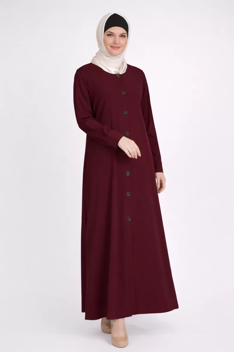 Open Abaya Jilbab Dress Purple