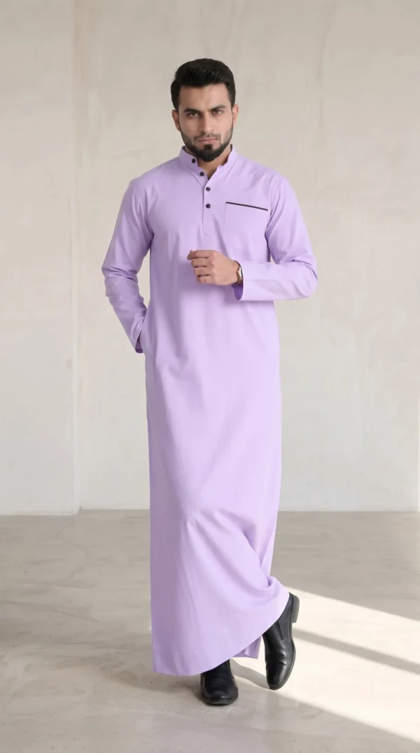 Sajid Men's Cotton Thobe : Orchid