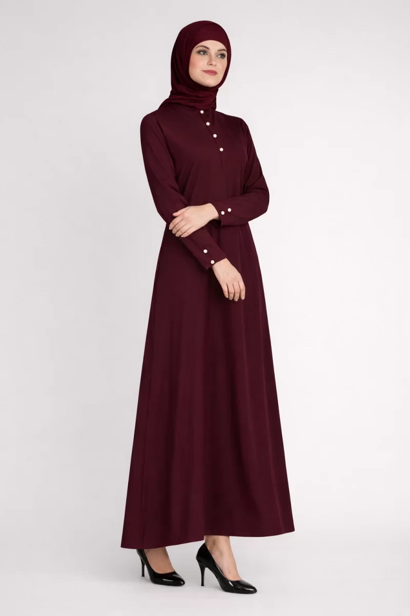 Pearl Drop Purple Mandarin Abaya