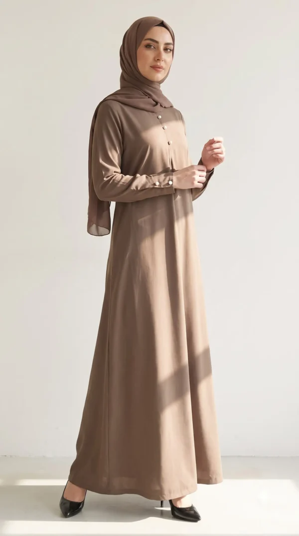 Pearl Drop Grey Mandarin Abaya