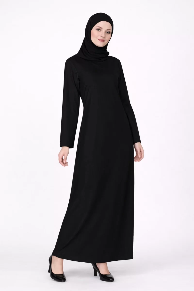 Poly Knitwear Black Modest Abaya
