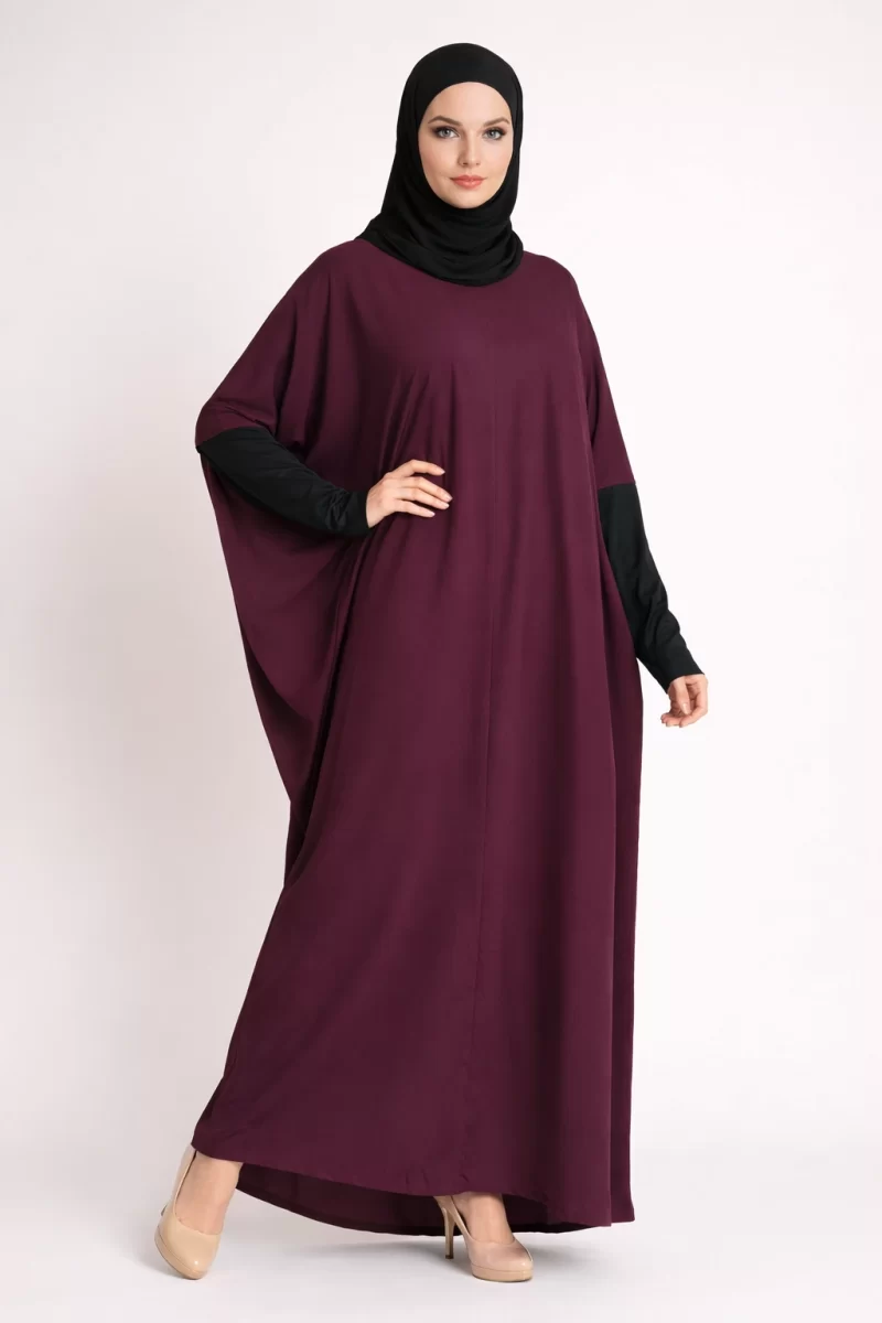 Purple Bat-Wings Kaftan Abaya Dress