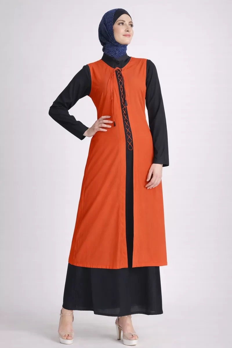 Sling String Jacket Abaya Orange