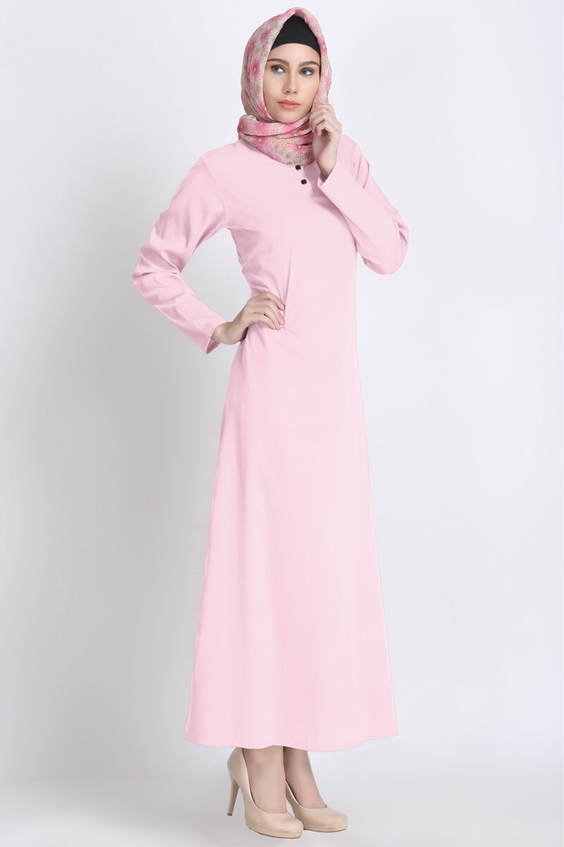 Stunning Modest Cotton Light Pink Abaya