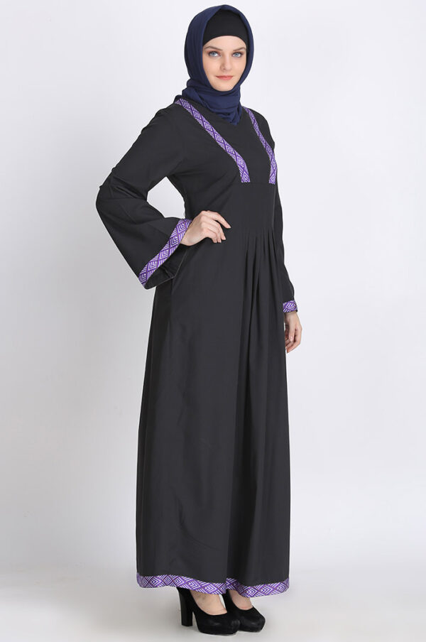 aztec-lace-black-pleated-designer-abaya-dress