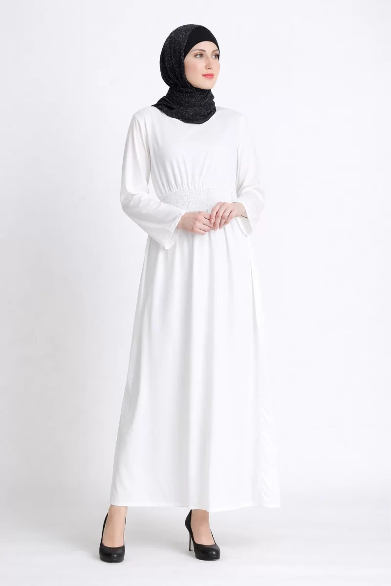 Summer White Smoky Abaya Jilbab Dress