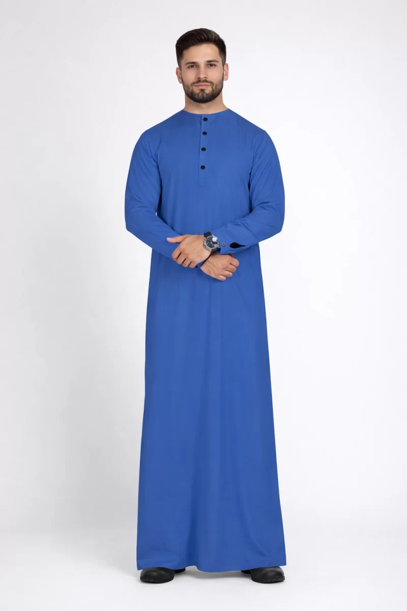 Tariq Azure Blue Cotton Thobe