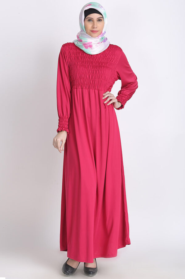 bubble-knit-pink-stylish-eid-ramadan-abaya-dress