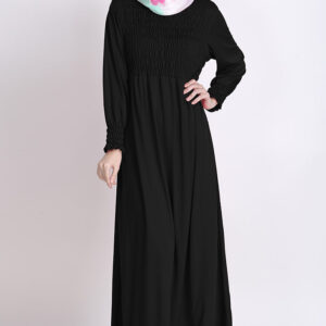 bubble-knit-black-modest-designer-abaya-dress
