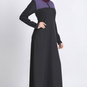 casual-colorblock-black-purple-abaya-dress