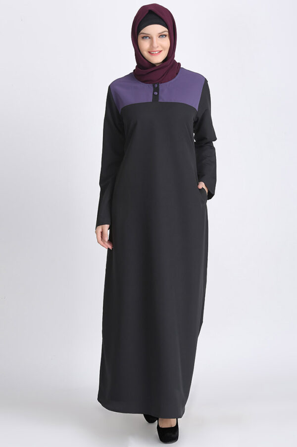 casual-colorblock-abaya-dress-black-purple