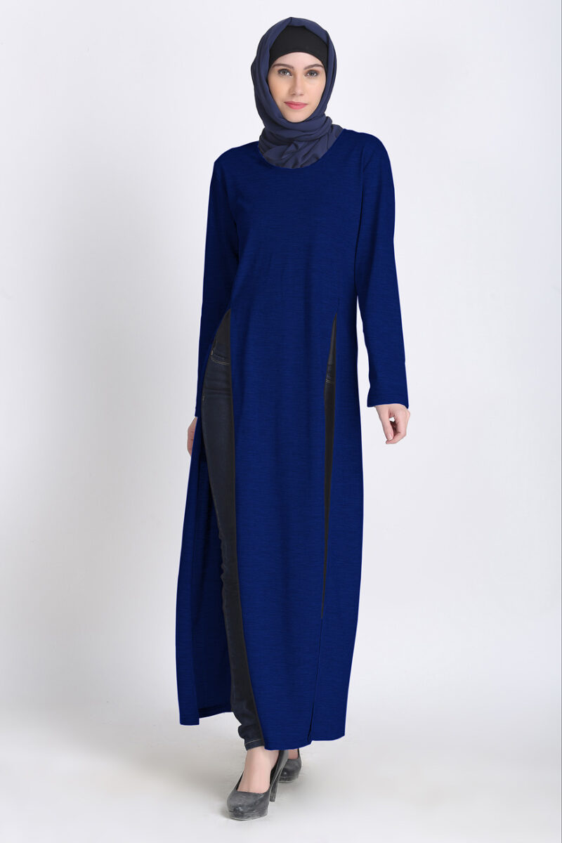 Egyptian Bi-Slit Shrill blue Abaya