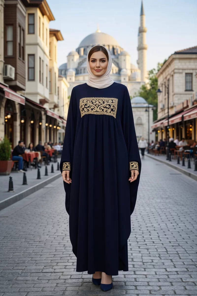 Zari Lace Blue Kaftan