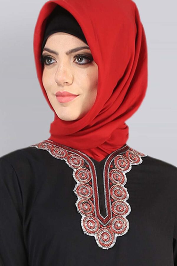block-red-neck-embroidery-eid-abaya