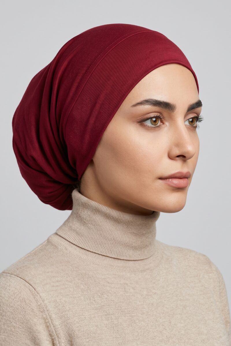 bonnet Cap Maroon Hijab