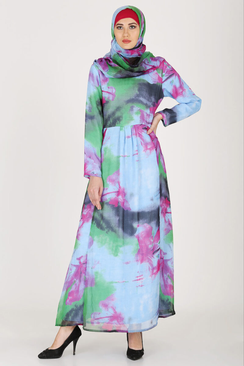 fancy designer print abaya