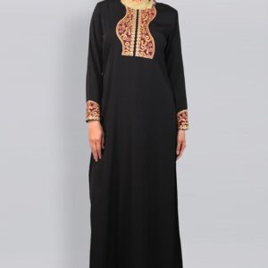 black-rose-golden- embroidery-patch-abaya